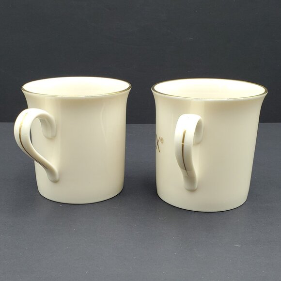 Lenox Logo Mugs Lenox Name Gold Wreath Gold Trimmed Ivory Mugs - Picture 2 of 7